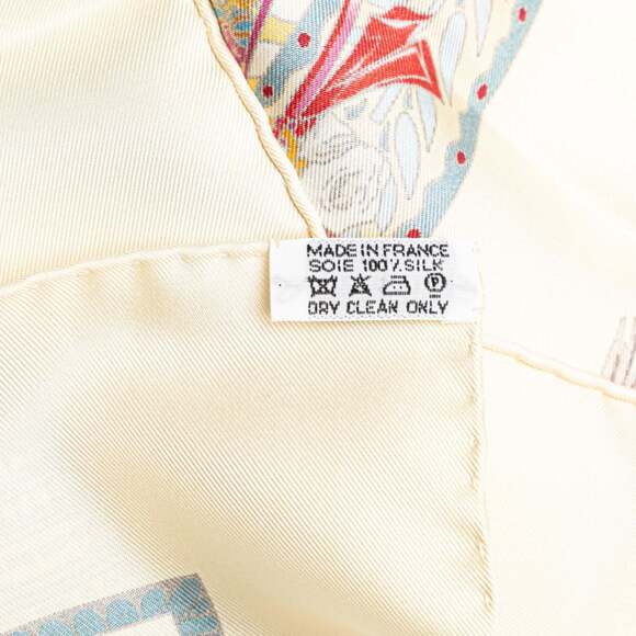 HERMES Authentic White Silk Scarf - Picture 5 of 6
